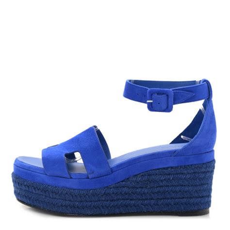 wedge hermes sandals|Hermes suede elda sandals.